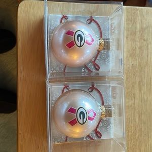 Breast cancer awareness Greenbay Packers ornaments